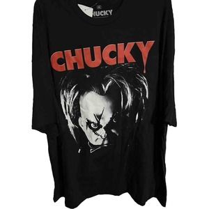 Vintage Style Chucky Big Print Face Graphic Print Movie Promo T-Shirt 4XL